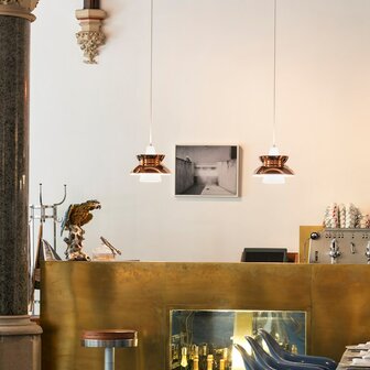 Louis Poulsen Doo-Wop hanglamp, verlichting, Donker grijs en wit
