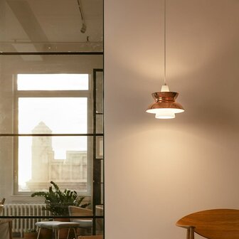Louis Poulsen Doo-Wop hanglamp, verlichting, Donker grijs en wit