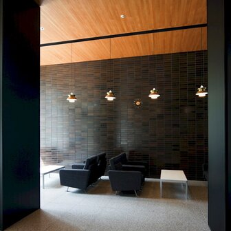 Louis Poulsen Doo-Wop hanglamp, verlichting, Donker grijs en wit