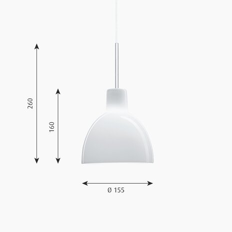 Louis Poulsen Toldbod 155/220 Glas Hanglamp 