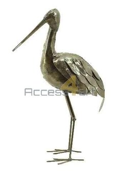 Metalen vogel, grutto staande vogel. Tuinvogel uit Zimbabwe. Birds of Zimbabwe metalen vogels in tuin uit Afrika.