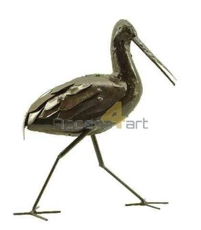 Metalen vogel, grutto lopende vogel. Tuinvogel uit Zimbabwe. Birds of Zimbabwe metalen vogels in tuin uit Afrika.