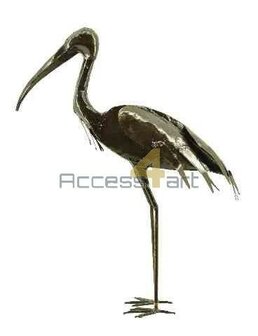 Metalen vogel, heilige metalen Ibis staand vogel. Tuinvogel uit Zimbabwe. Birds of Zimbabwe metalen vogels in tuin uit Afrika.