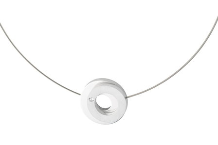 CLIC zilver metaal kleur Ketting met aluminium en magneten C108 metaal