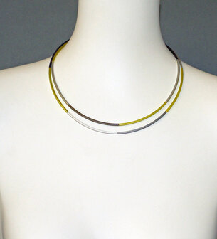 Step by Step ketting 600474 aluminium ketting met groen, zilver en antraciet