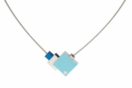 CLIC blauwe Ketting met aluminium en magneten C145B