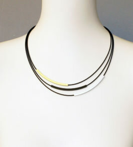 Step by Step ketting 600737 aluminium ketting met groen, zilver en zwart met roestvrij staal