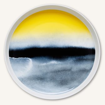 Marimekko servies Oiva schaal 32 cm zwart/geel 066012-192