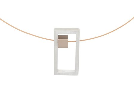 CLIC Ketting aluminium magneetsluiting C126 Ros&eacute; goud magneet sluiting