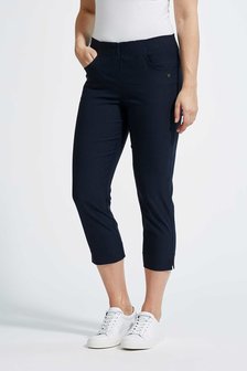 Laurie broek, model Caroline Regular Capri 3/4 basis viscose donkerblauw 28041-49970&nbsp;
