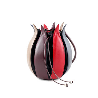 by-Lin Tas Tulip classic plum/rood/taupe/zwart 070314 tulp