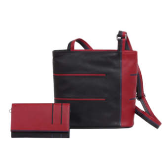 Krista's Helsinki Square zwart, rood, donker paars