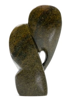 Stenen beeld olifant abstract 1 dier, 16 cm hoog, bruin