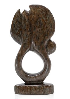 Stenen beeld olifant abstract 1 dier, 19 cm hoog, bruin