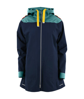 Blaest regenjas model Helsinki donkerblauw multi