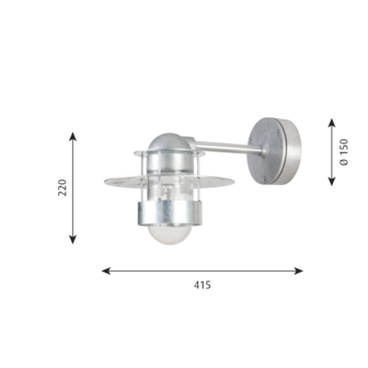 Louis Poulsen buitenlamp Albertslund Wand gegalvaniseerd kort model