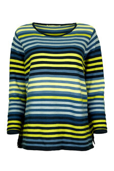 Mansted kleding Lela trui donkerblauw accent geel