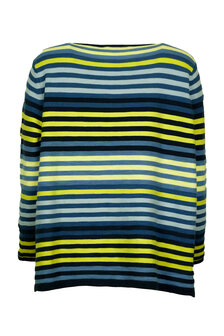 Mansted kleding Lela trui donkerblauw accent geel