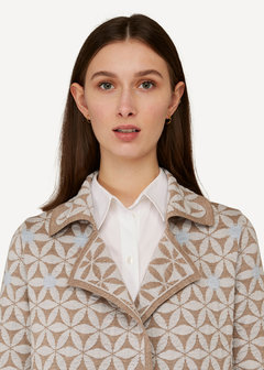 Oleana Cardigan 345 B beige/ licht grijs