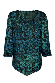 Unikat Artwear kleding blouse 120 jeans blauw
