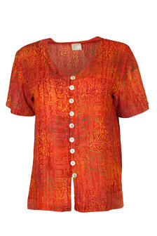 Unikat Artwear kleding blouse 130 oranje rood