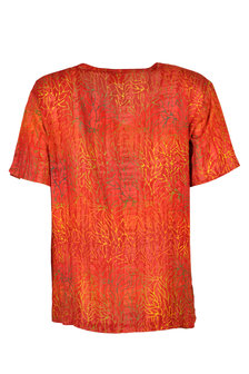 Unikat Artwear kleding blouse 130 oranje rood