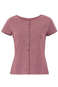 Jalfe 11927-407Q shirt met knopen ekologisch katoen rose-roodbordeaux