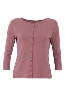 Jalfe 12286-1-407Q shirt lange mouw met knopen ekologisch katoen rose-roodbordeaux