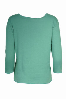 Jalfe 12286-1-432C shirt lange mouw met knopen ekologisch katoen water-groen/turqoise