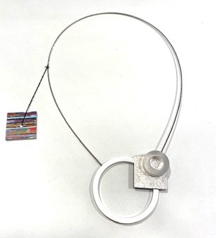 CLIC zilver ketting aluminium met magneten C210