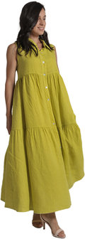 Blueberry Italia linnen jurk lime 9083