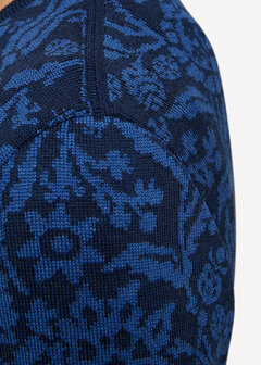 Oleana Long Cardigan 168 W blauw