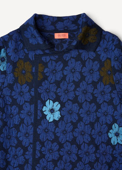 Oleana Long Cardigan 358 W blauw