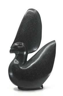 Stenen beeld uniek dier, Crown Bird, Kambue Benaya, Tengenenge