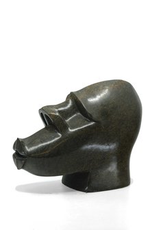 Stenen beeld uniek, Head, Biggi Makaki, Tengenenge