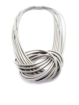 La Molla Collier Twist metalen ketting veren 140871