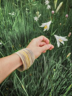 La Molla Armband Sel &amp; poivre OR metalen veren armband 14067