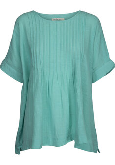 Two Danes Top Shirt Greta Turkoois, Scandinavische kleding