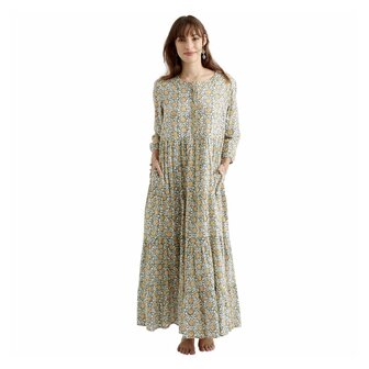 Zen Ethic zomerjurk Daisy Hibis vest country, groen bruin