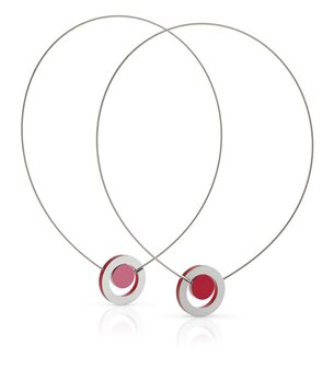 CLIC Ketting rood en roze magnetisch sluiting C216R