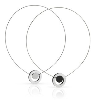 CLIC Ketting magneten zwart en zilverC216Z