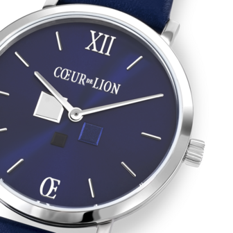 Coeur de Lion Horloge 7600/ /0707 Blue Sunray Lederen band