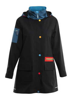 Blaest regenjas model Copenhagen zwart multi