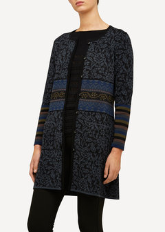 Oleana Long Cardigan 168 O zwart/grijs