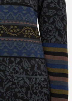 Oleana Long Cardigan 168 O zwart/grijs