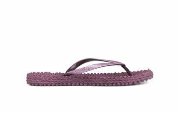 Ilse Jacobsen teenslipper met glitter Wijnrood