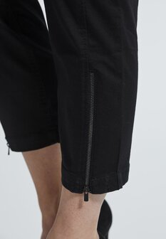 Laurie broek, model Piper Regular Cropped basis katoen zwart 22465-99100