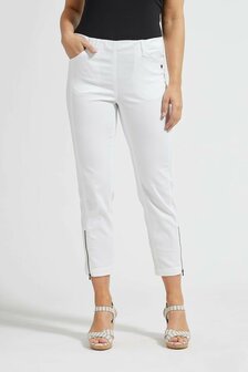 Laurie broek, model Piper Regular Cropped basis katoen wit 22465-10100