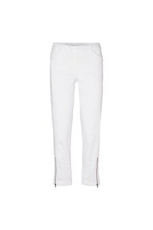 Laurie broek, model Piper Regular Cropped basis katoen wit 22465-10100