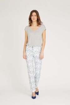 Laurie broek, model Charlotte Regular wit graphic 100362-43406